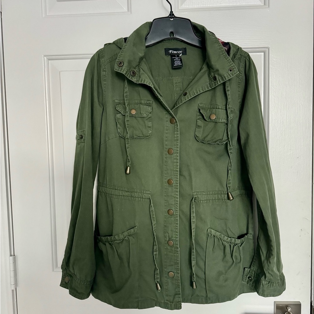 Green jacket with hood